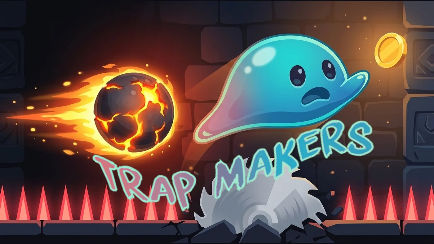 Key art — the slime, the trap, and the coin it died reaching for